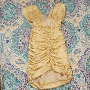 Gold mini sexy dress